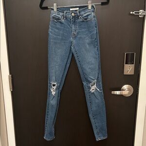 PacSun Women's Ripped Skinny Jeans - Blue